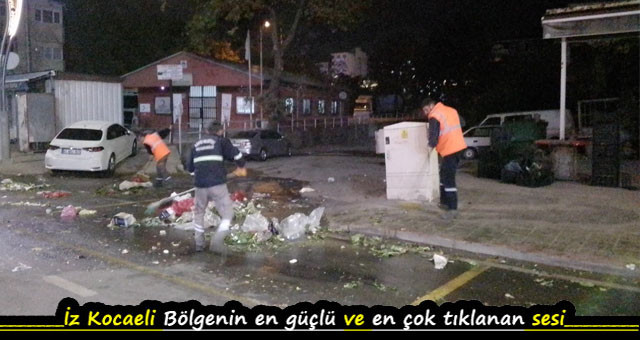 Körfez’de temizlik mesaisi gece de sürüyor